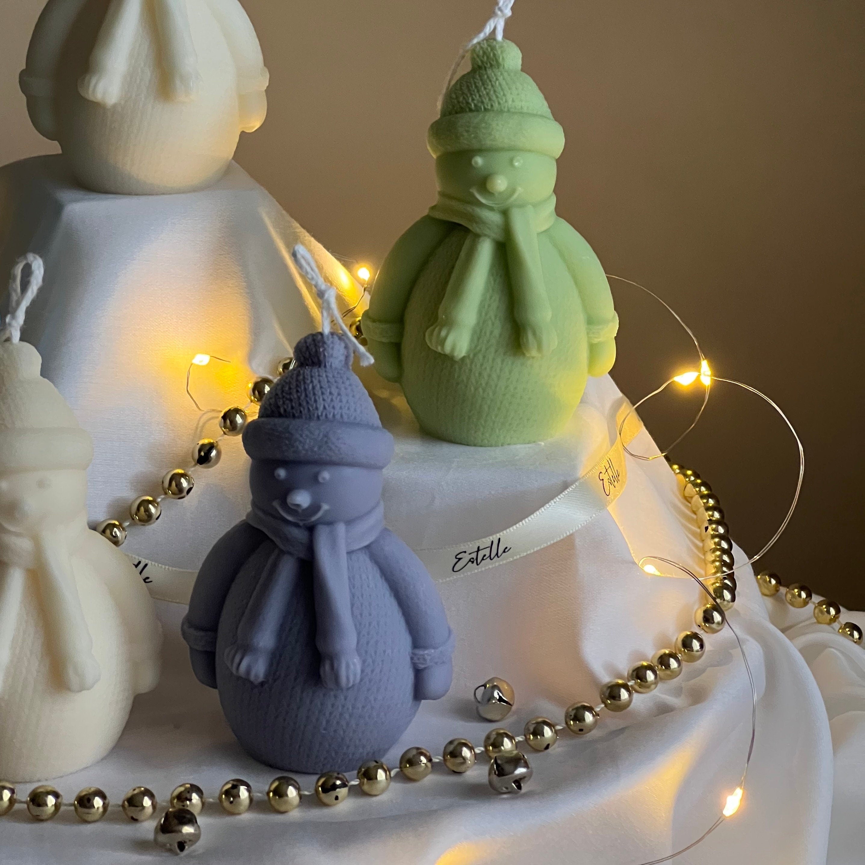 Christmas Snowman Candle