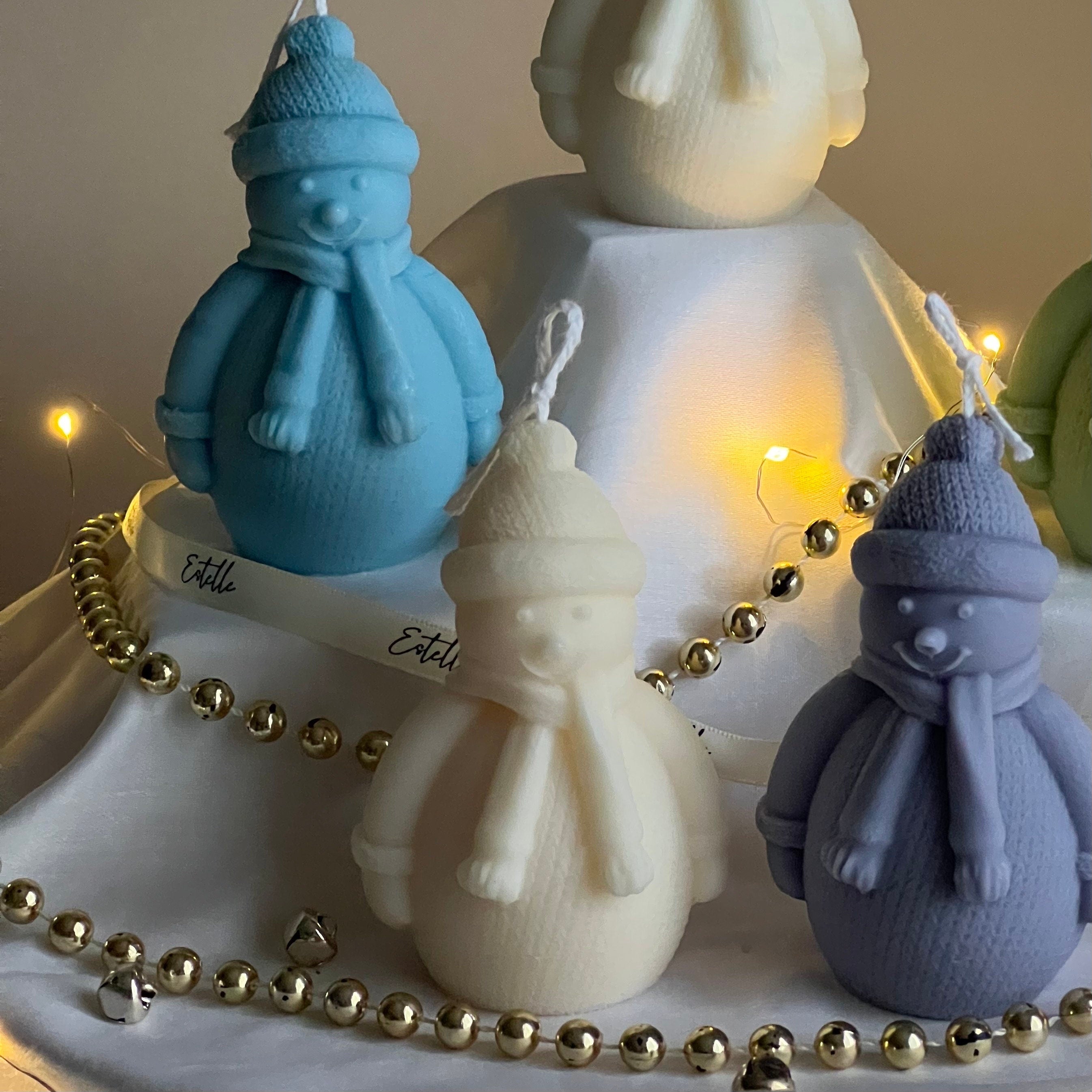 Christmas Snowman Candle