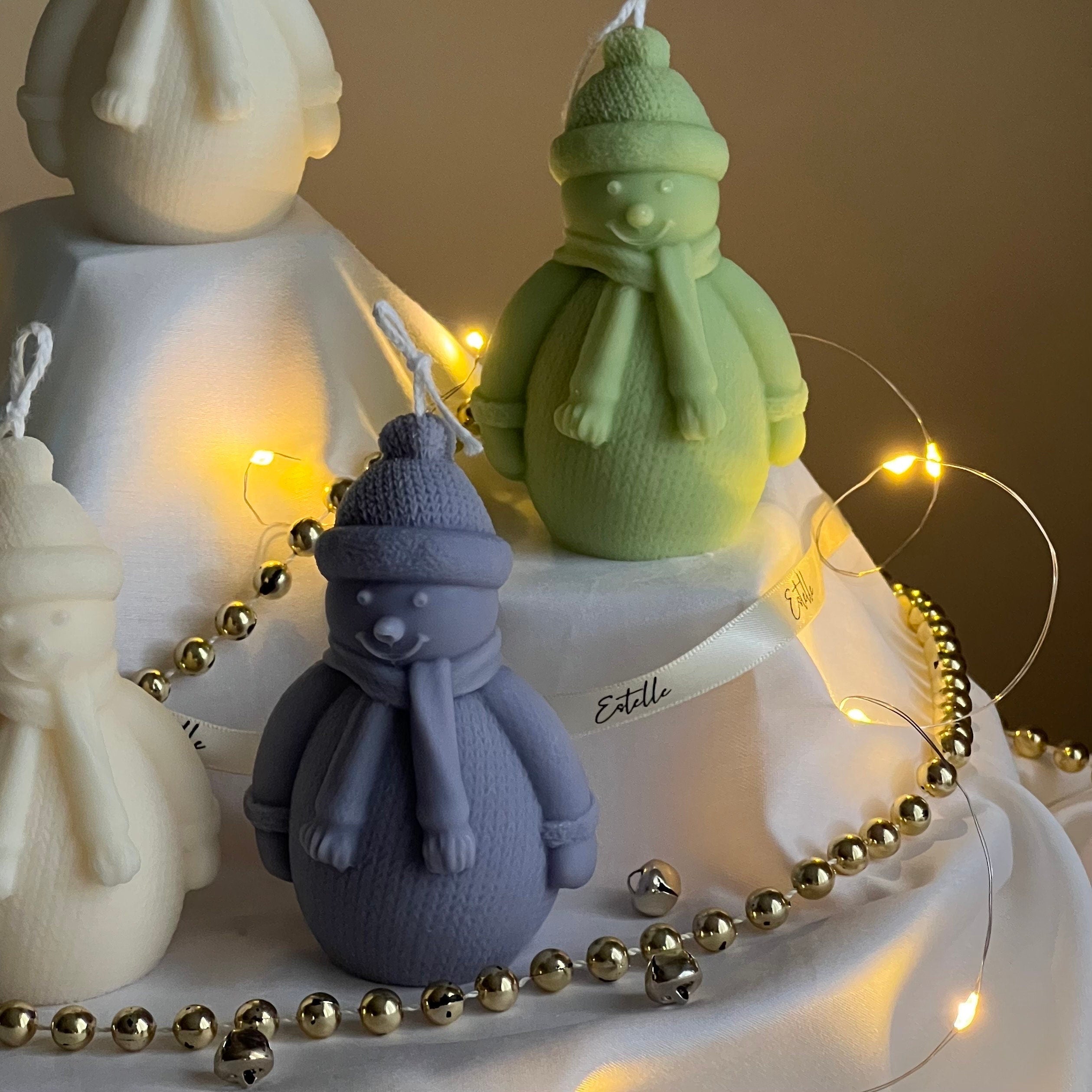 Christmas Snowman Candle