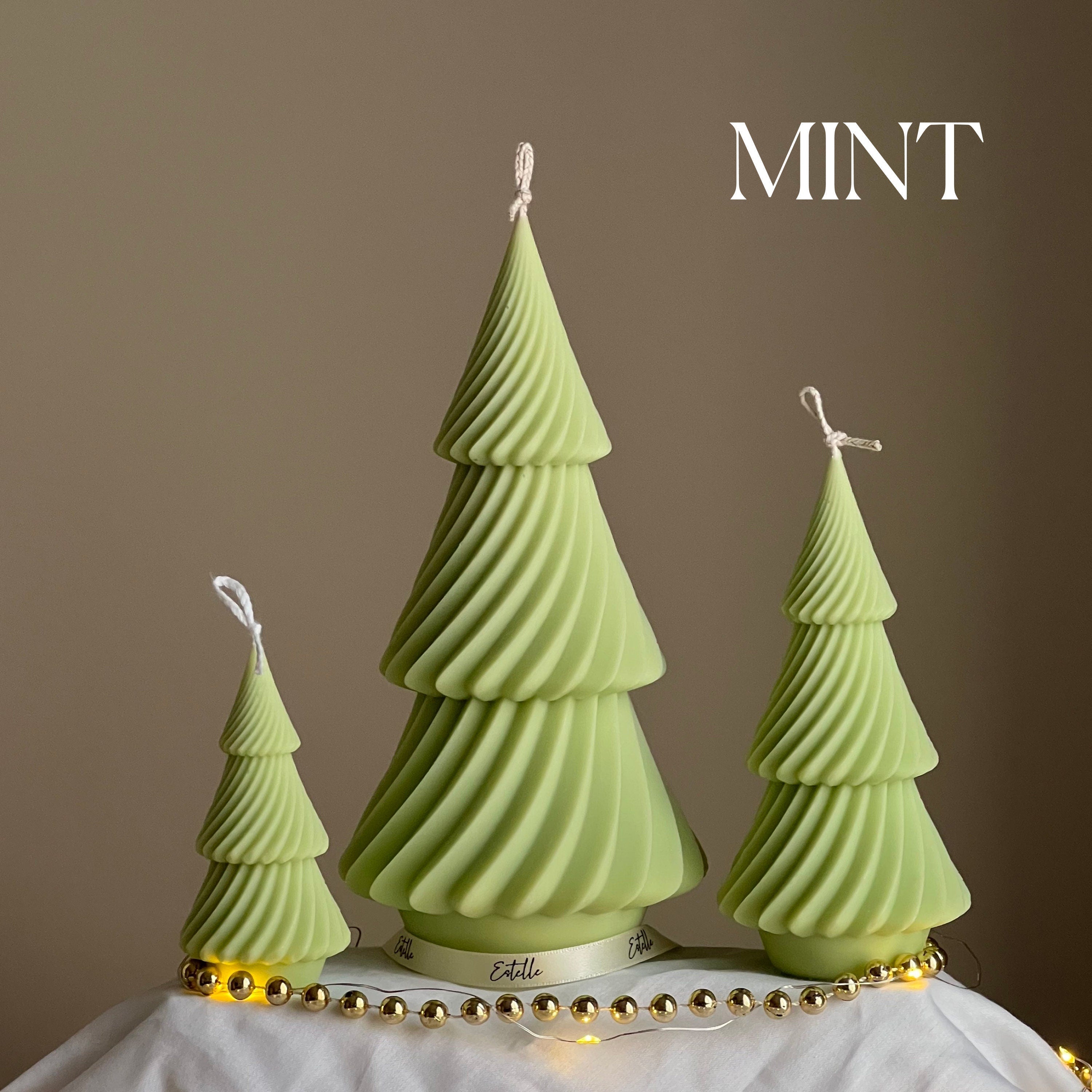 Swirl Ribbed Christmas Tree Candle