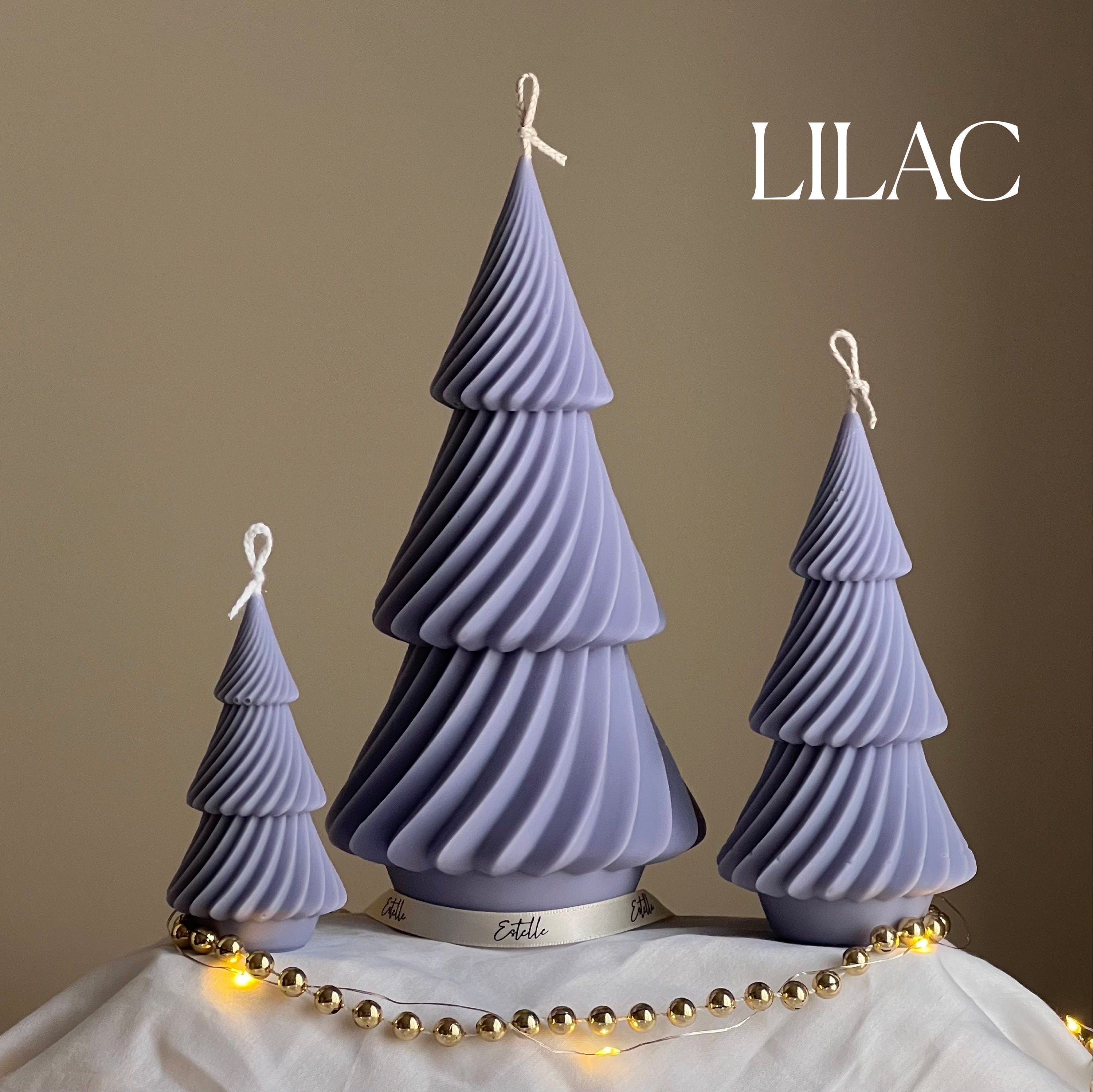 Swirl Ribbed Christmas Tree Candle