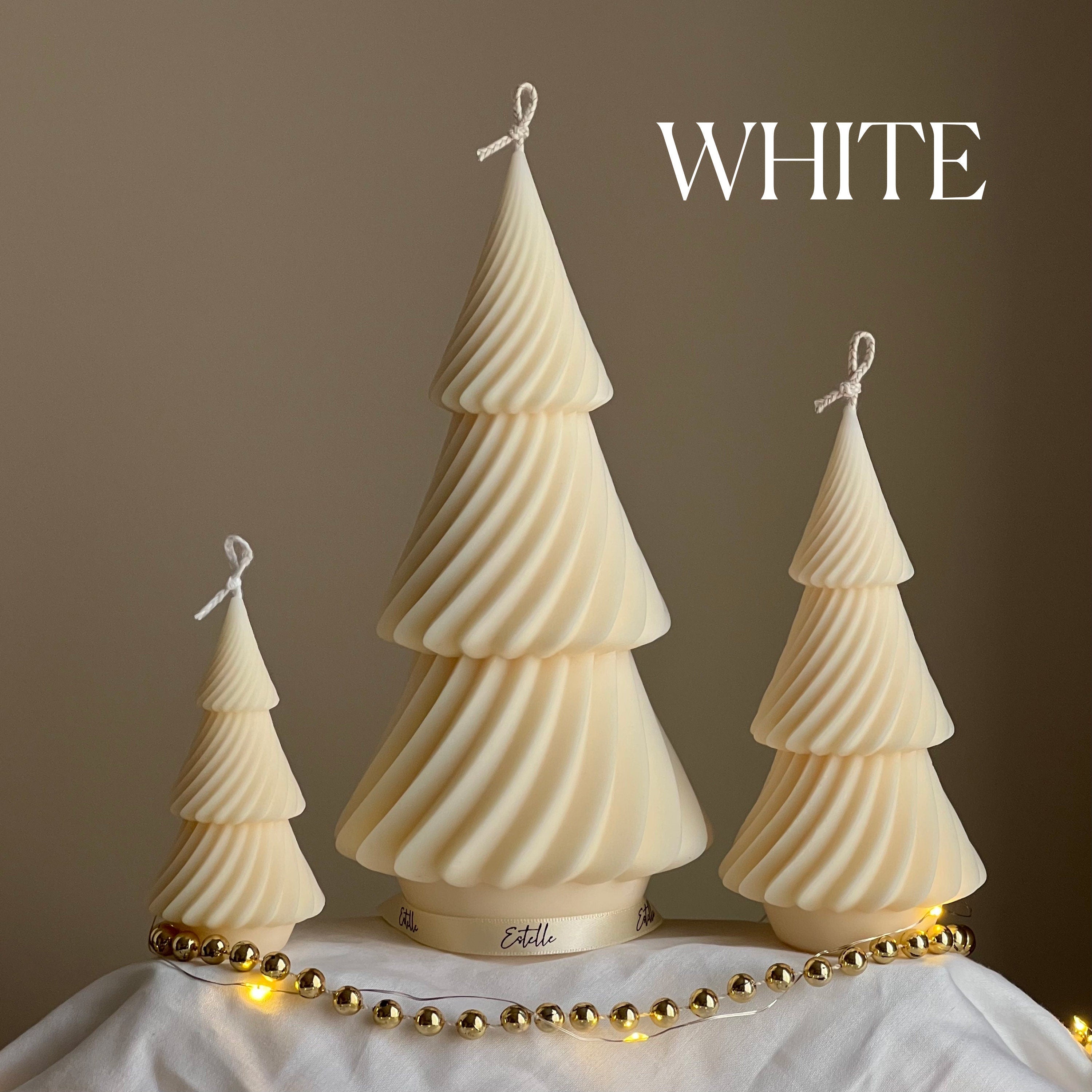 Swirl Ribbed Christmas Tree Candle