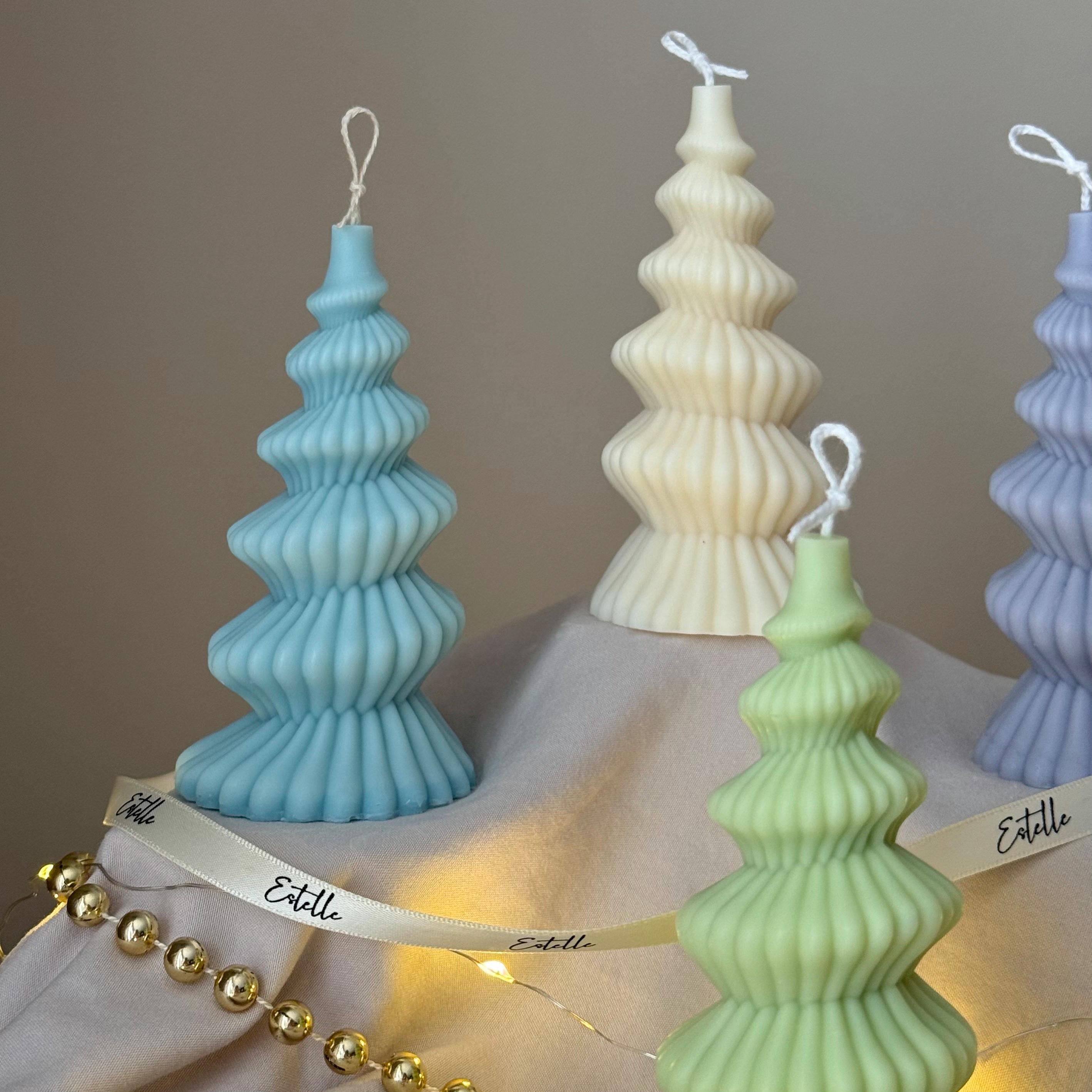 Cute Spiral Christmas Tree Candle