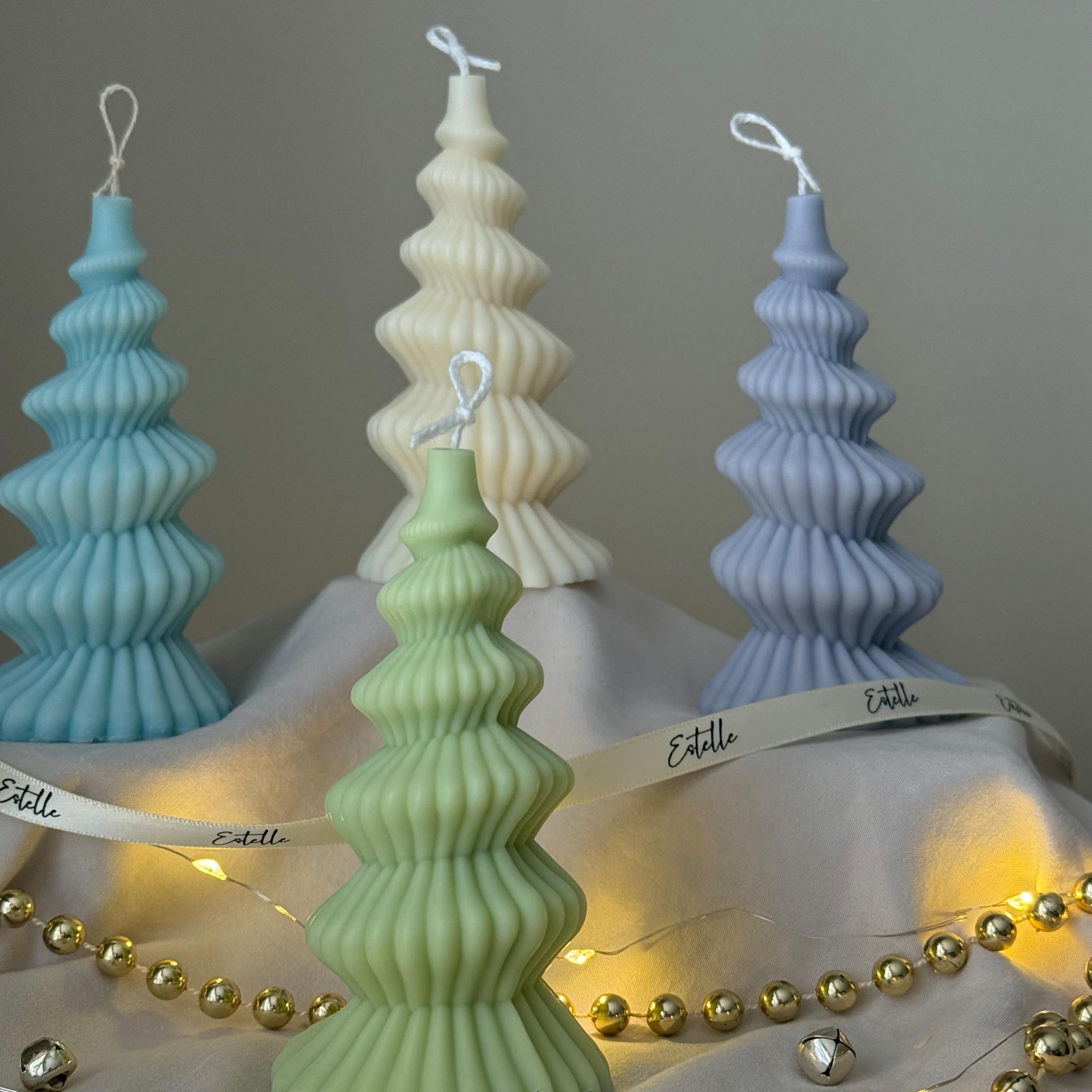Cute Spiral Christmas Tree Candle